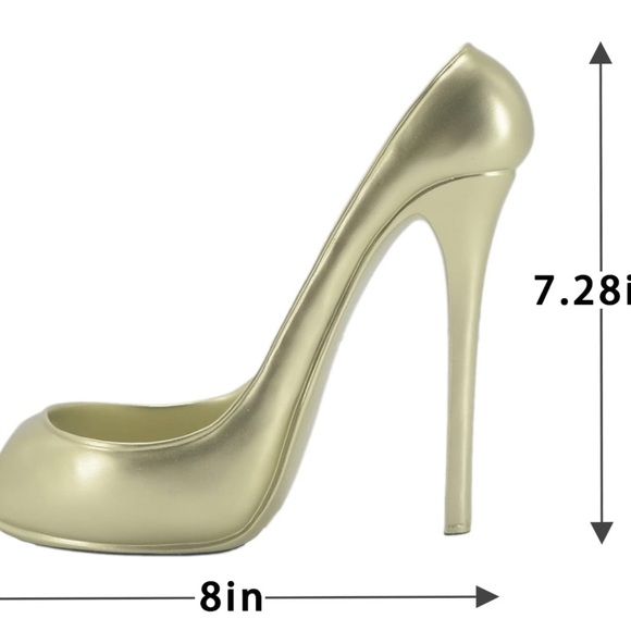 Wine Holder & Wine Stopper Gold Heel with Design Home Bar Decor - Picture 2 of 5